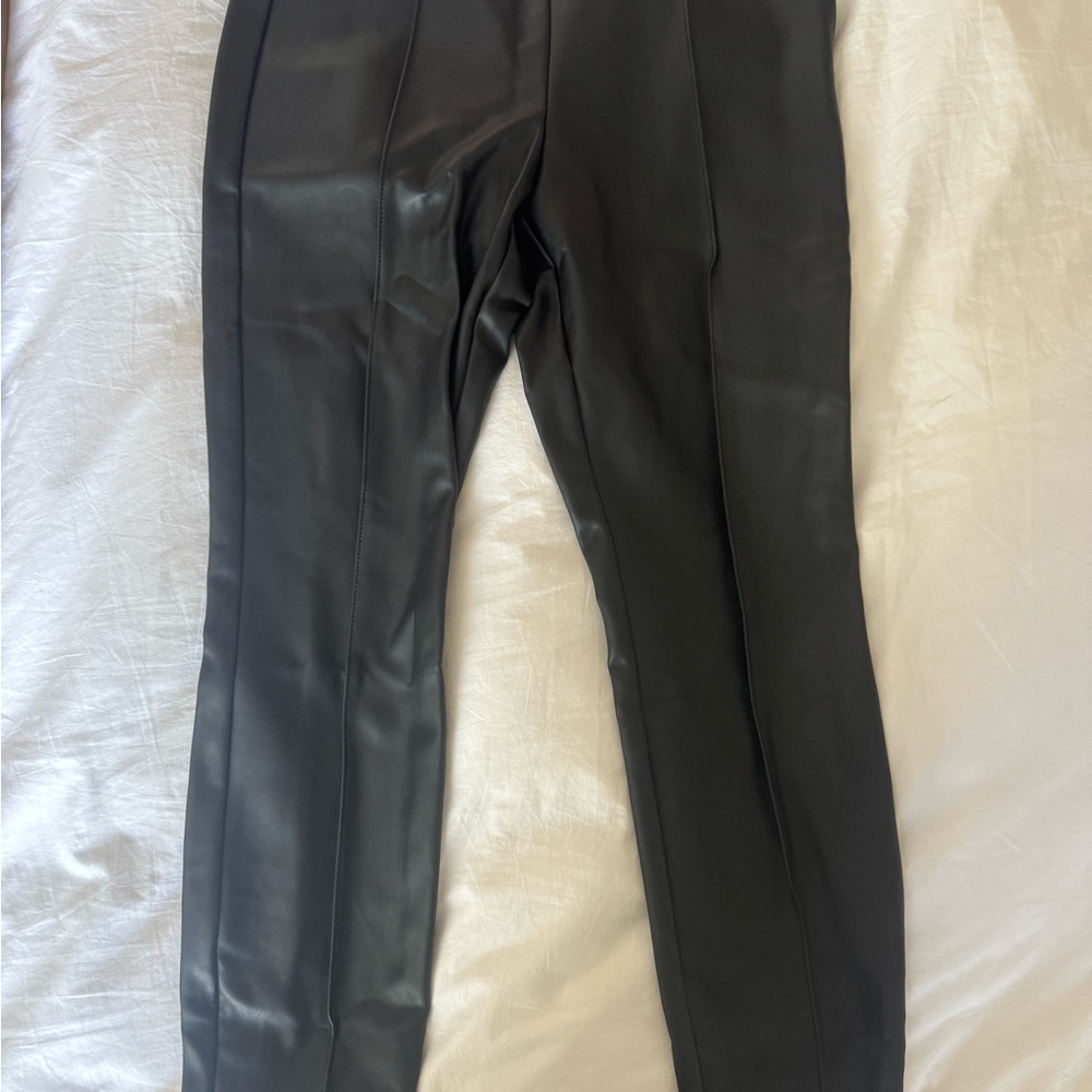 Banana Republic Black Leather-Style Trousers